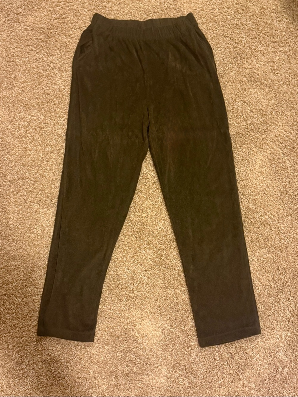 Women’s Lands End Corduroy Casual Elastic Waist Brown Pants
